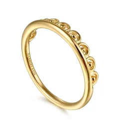 Hot Gabriel & Co. 14K Yellow Gold Bujukan Crown Stackable Ring
