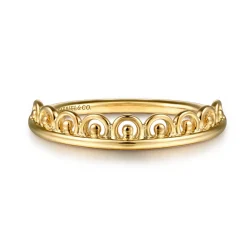 Hot Gabriel & Co. 14K Yellow Gold Bujukan Crown Stackable Ring