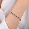 Sale Gabriel & Co. 14K Yellow Gold Bujukan Cuff Bracelet with Marquise Sapphire and Round Diamonds