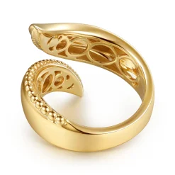 Clearance Gabriel & Co. 14K Yellow Gold Bujukan Curved Bypass Ring