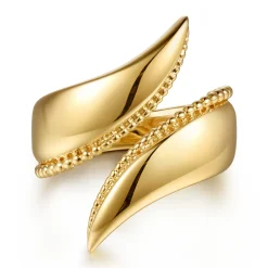 Clearance Gabriel & Co. 14K Yellow Gold Bujukan Curved Bypass Ring