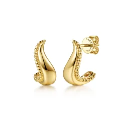Clearance Gabriel & Co. 14K Yellow Gold Bujukan Curved J Hoop Earrings