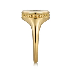 Sale Gabriel & Co. 14K Yellow Gold Bujukan Diamond A Initial Signet Ring