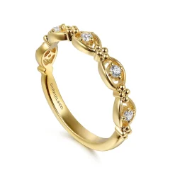 Gabriel & Co. 14K Yellow Gold Bujukan Diamond Stackable Ring
