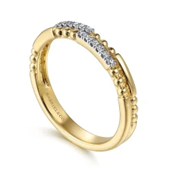 Online Gabriel & Co. 14K Yellow Gold Bujukan Diamond Stackable Ring