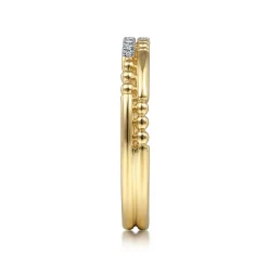 Online Gabriel & Co. 14K Yellow Gold Bujukan Diamond Stackable Ring