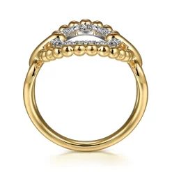 Discount Gabriel & Co. 14K Yellow Gold Bujukan Diamond Oval Fashion Ring