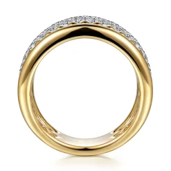 Online Gabriel & Co. 14K Yellow Gold Bujukan Diamond Ladies Easy Stackable Ring