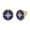 Discount Gabriel & Co. 14K Yellow Gold Bujukan Diamond Clover Stud Earrings