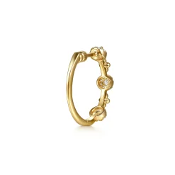 Gabriel & Co. 14K Yellow Gold Bujukan Diamond Cluster Classic Hoop Earrings