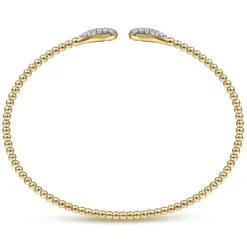 Sale Gabriel & Co. 14K Yellow Gold Bujukan Diamond Teardrops Bangle