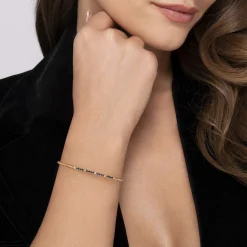 Clearance Gabriel & Co. 14K Yellow Gold Bujukan Diamond and Blue Sapphire Split Bangle