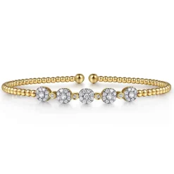 Best Gabriel & Co. 14K Yellow Gold Bujukan Diamond Split Bangle