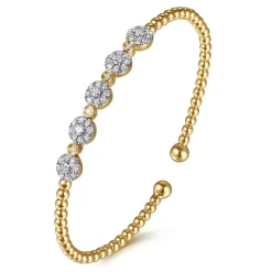 Best Gabriel & Co. 14K Yellow Gold Bujukan Diamond Split Bangle