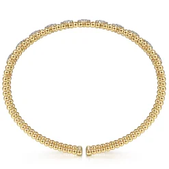 Clearance Gabriel & Co. 14K Yellow Gold Bujukan Diamond Cuff Bangle
