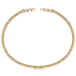 Sale Gabriel & Co. 14K Yellow Gold Bujukan Diamond Split Cuff