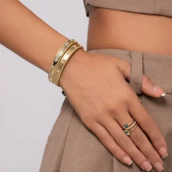 Best Gabriel & Co. 14K Yellow Gold Bujukan Diamond Bangle