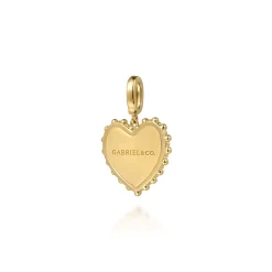 Outlet Gabriel & Co. 14K Yellow Gold Bujukan Diamond 18mm Heart Medallion Pendant With Detachable Bail