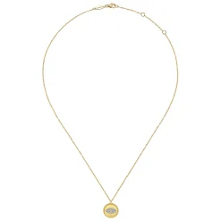 Gabriel & Co. 14K Yellow Gold Bujukan Diamond Evil Eye Medallion Necklace