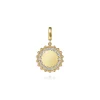 Hot Gabriel & Co. 14K Yellow Gold Bujukan Diamond 18mm Round Shape Personalize Medallion Pendant With Detachable Bail