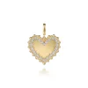 Best Gabriel & Co. 14K Yellow Gold Bujukan Diamond 24mm Heart Medallion PendantWith Detachable Bail