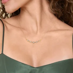 Gabriel & Co. 14K Yellow Gold Bujukan Diamond Bar Necklace