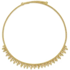 Sale Gabriel & Co. 14K Yellow Gold Bujukan Drop Choker Necklace