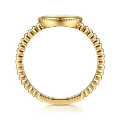 Outlet Gabriel & Co. 14K Yellow Gold Bujukan Engravable Signet Ring