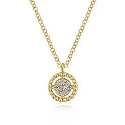 Discount Gabriel & Co. 14K Yellow Gold Bujukan Floating Diamond Pendant Necklace