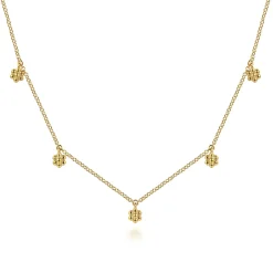 Outlet Gabriel & Co. 14K Yellow Gold Bujukan Flower Drop Station Necklace