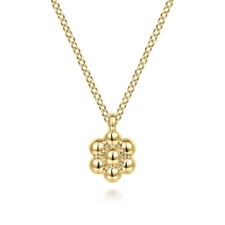 Gabriel & Co. 14K Yellow Gold Bujukan Flower Pendant Necklace