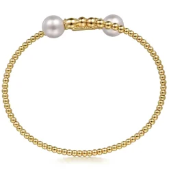 Clearance Gabriel & Co. 14K Yellow Gold Bujukan Fresh Water Pearl Bangle