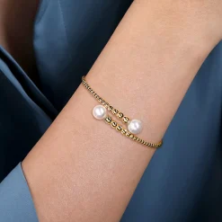 Clearance Gabriel & Co. 14K Yellow Gold Bujukan Fresh Water Pearl Bangle