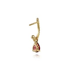 Discount Gabriel & Co. 14K Yellow Gold Bujukan Garnet J Hoop Earrings