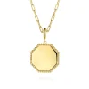 Hot Gabriel & Co. 14K Yellow Gold Bujukan Hexagon Personalized Medallion Pendant With Detachable Bail