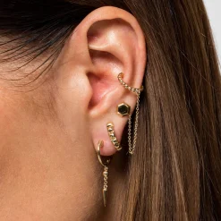 Sale Gabriel & Co. 14K Yellow Gold Bujukan Huggie Drop Spike Earrings