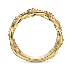 Discount Gabriel & Co. 14K Yellow Gold Bujukan Intertwining Link Wide Band Ring