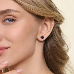 Best Gabriel & Co. 14K Yellow Gold Bujukan Lapis Stud Earrings