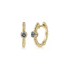Gabriel & Co. 14K Yellow Gold Bujukan Manmade Alexandrite 15mm Huggie Earrings