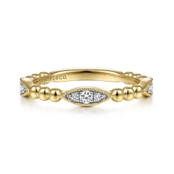 New Gabriel & Co. 14K Yellow Gold Bujukan Marquise Pave Diamond Ring Diamond Ring