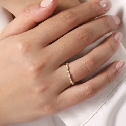 Online Gabriel & Co. 14K Yellow Gold Bujukan Marquise Station Diamond Ring