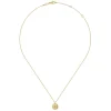 New Gabriel & Co. 14K Yellow Gold Bujukan Medallion Necklace with Starburst Diamond Center