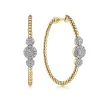 Online Gabriel & Co. 14K Yellow Gold Bujukan 40mm Pave Diamond Hoop Earrings