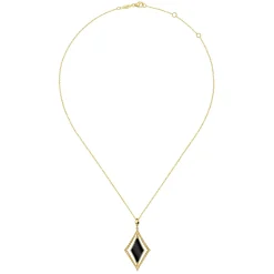 Sale Gabriel & Co. 14K Yellow Gold Bujukan Onyx Rhombus Pendant Necklace