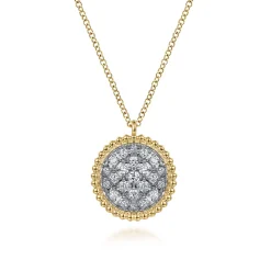 Hot Gabriel & Co. 14K Yellow Gold Bujukan Pave Diamond Medallion Necklace