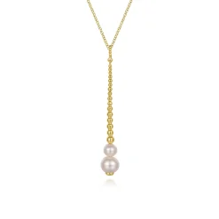 New Gabriel & Co. 14K Yellow Gold Bujukan Pearl Drop Necklace
