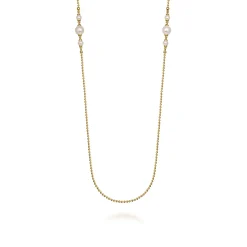 Discount Gabriel & Co. 14K Yellow Gold Bujukan Pearl Station Necklace