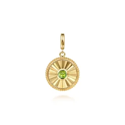 Best Gabriel & Co. 14K Yellow Gold Bujukan Peridot Medallion Pendant With Detachable Bail