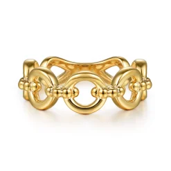 Clearance Gabriel & Co. 14K Yellow Gold Bujukan Round Link Bold Stackable