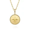 Discount Gabriel & Co. 14K Yellow Gold Bujukan Round Starburst Medallion Pendant With Detachable Bail